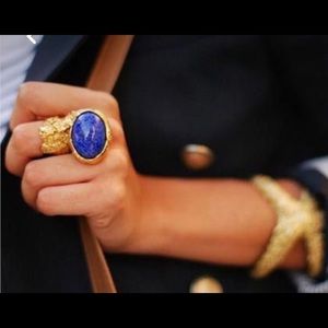 Authentic Yves Saint Laurent blue stone arty ring size 6